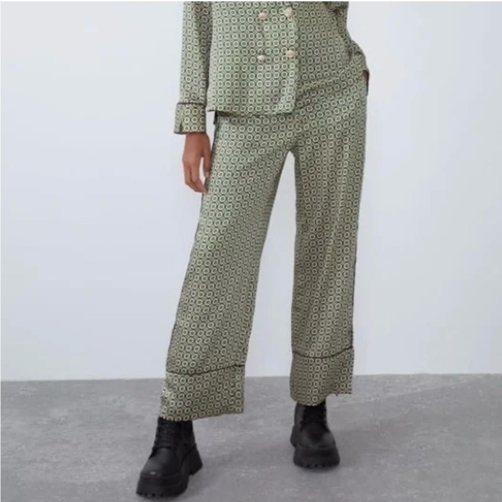 Zara satin high waisted trousers